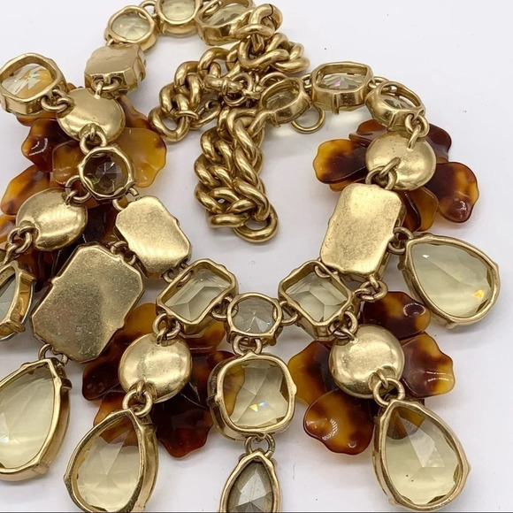 J. Crew Tortoise Flower Crystal Necklace - Picture 5 of 5